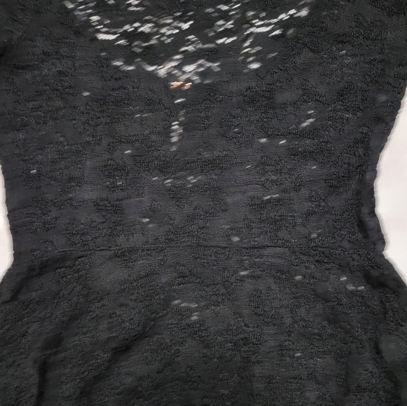 Free People Black Lace Peplum Open Back Top XS - Picture 13 of 16
